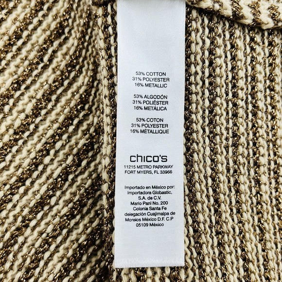 Chico's Brown and Tan Striped Sweater - Picture 6 of 7